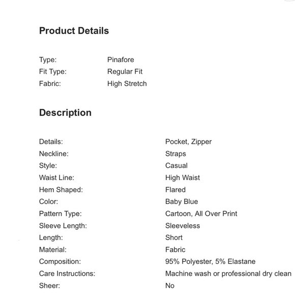 Donut Print Overall Dress Size 12/ 0XL - Picture 10 of 10